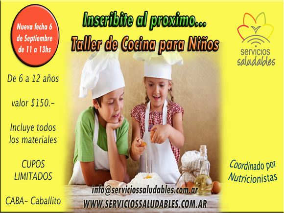 TALLER DE COCINA PARA NIÑOS