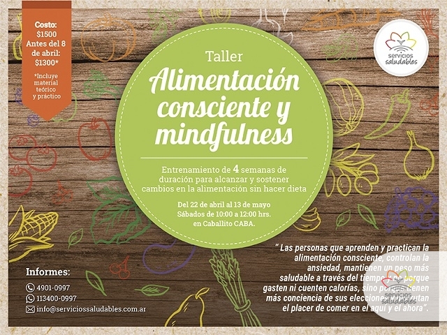 Taller de alimentación consciente y mindfulness